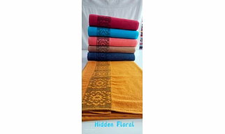 Cotton Hidden Floral Bath Towel 75 X 150, Technics : Machine Made