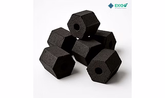 Hexagonal shaped coconut shell charcoal briquettes