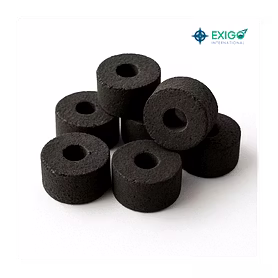 Round shaped coconut shell charcoal briquettes