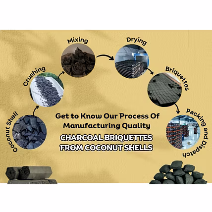 Round shaped coconut shell charcoal briquettes-1