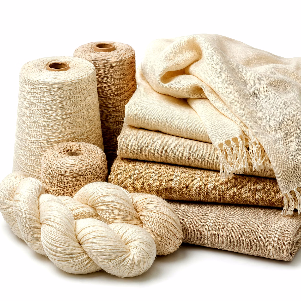 organic eri silk yarn and handwoven peace silk textiles from assam and meghalaya in 2/60s or 2/120s counts