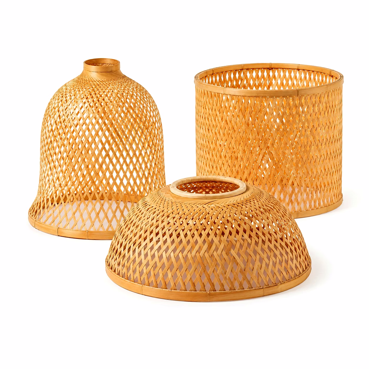 customizable bamboo lampshades crafted from bambusa tulda with non-toxic termite-resistant treatment