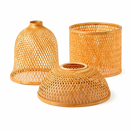 customizable bamboo lampshades crafted from bambusa tulda with non-toxic termite-resistant treatment