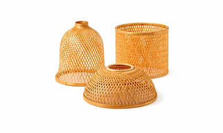 Customizable Bamboo Lampshades Crafted From Bambusa Tulda With Non-Toxic Termite-Resistant Treatment