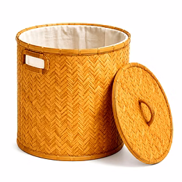 customizable bamboo laundry basket handicraft product for wholesale homeware, gift, and lifestyle assortments