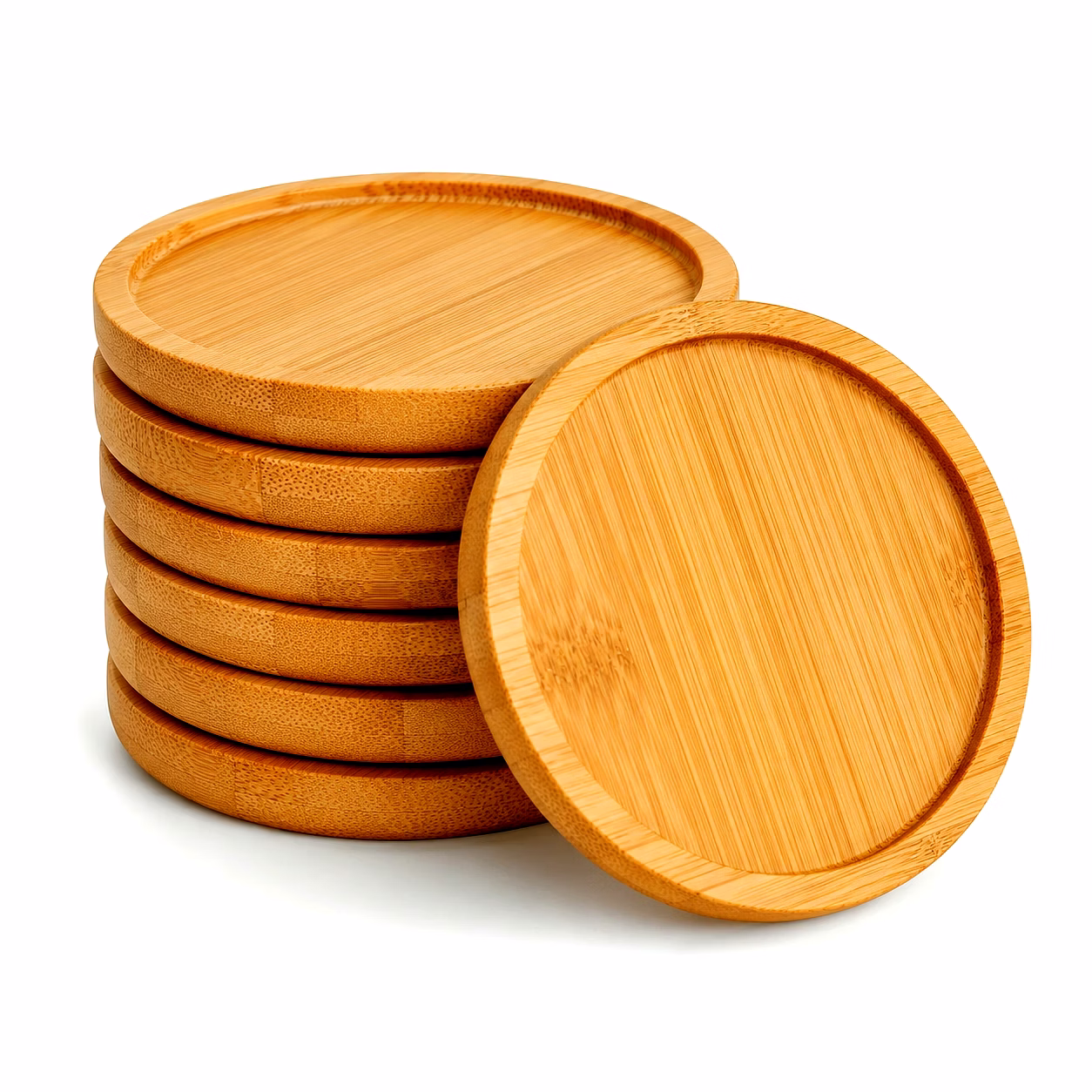 customizable bamboo tea coasters handicraft product for wholesale homeware, gift, and lifestyle assortments