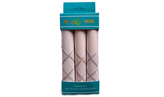 The White Square Premium Men's White 100% Cotton Handkerchiefs  Pack of 3