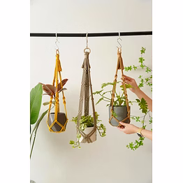 knottyartsisansco555 macrame plant hanger w/o tassel - hanging planters, no tail plant hanger