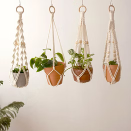 knottyartsisansco555 macrame plant hanger - hanging planters w/o tassel