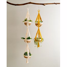 knottyartsisansco555 macrame plant hanger - tassel pot hanger, planter pot holder