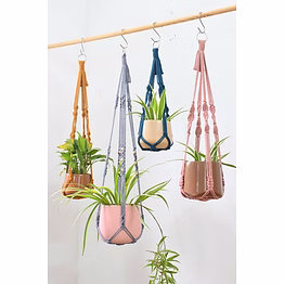 knottyartsisansco555 no tassel macrame plant hanger - hanging planters, no tail plant hanger
