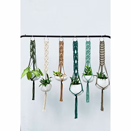 knottyartsisansco555 macrame plant hanger - plant hanger with tassel | handmade plant pot holder