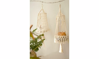 Macrame Cat Hammock - Pet wall furniture | Hanging cat bed