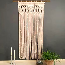 knottyartsisansco555 macrame door curtains - macrame valance, boho home decor