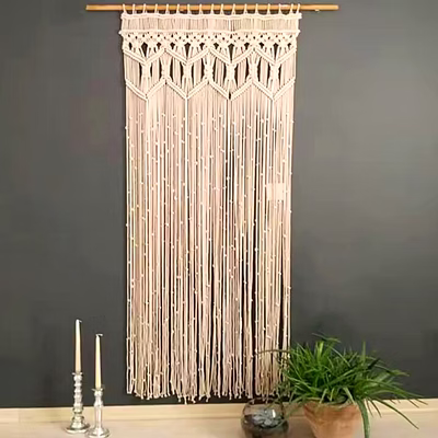 knottyartsisansco555 macrame door curtains - macrame valance, boho home decor