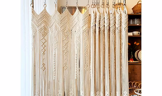 Handmade Macramé Curtain Drapes – Cotton Wall Divider