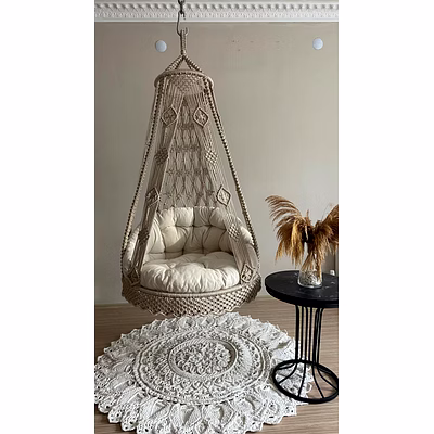 knottyartsisansco555 macrame swing chair - boho hammock chair | home decor
