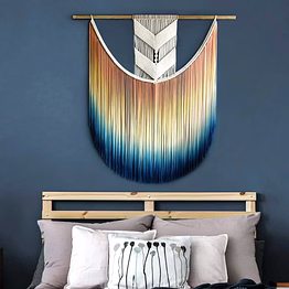 knottyartsisansco555 handmade fiber art | macrame wall hanging - home deocr sunset