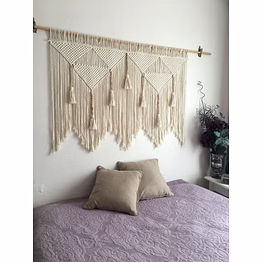 knottyartsisansco555 macrame wall art decor - macrame wall hanging, window valance