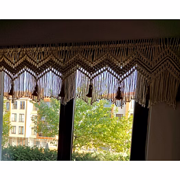 knottyartsisansco555 macrame wall hanging - boho window valance, home decor