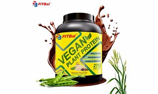 Plant Protein (Chocolate) | 27g Protein,5.5 BCAA| Pea Isolate| Plant based Protein Powder for Women & Men | Essential Amino Acids| Protein supplement, Clean, Sugar free, 1kg