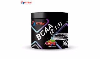 BCAA (2:1:1) Energy Drink For Workout | Pre & Post Workout Supplement | BCAA 5.0 GM Per Serve | 400 Gram, 50 Servings, Mixed Berry Flavour
