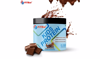 Kids Protein Powder Belgian Chocolate 250 grams|Improves Overall Growth | Serving Quantity - 33G| 11.5G Protein per serving, Glutamine - 0.51gram