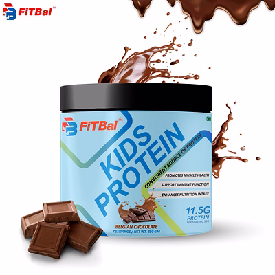 balextra kids protein powder belgian chocolate 250 grams|improves overall growth | serving quantity - 33g| 11.5g protein per serving, glutamine - 0.51gram
