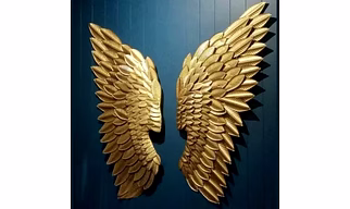 Angel Wings Metal Wall Art for Living Room – 52×24 Inch Elegant Wing Decor
