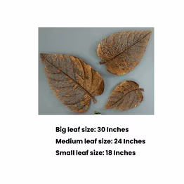 amrit kalash metal leaf wall hanging – set of 3 elegant nature-inspired pieces (30″, 24″, 18″)