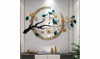 Metallic Ring Nature Metal Wall Art for Bedroom – 50×28 Inch