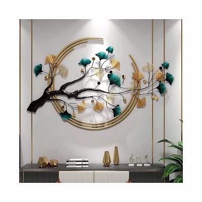 amrit kalash metallic ring nature metal wall art for bedroom – 50×28 inch