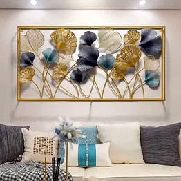 amrit kalash big framed metal wall art – modern 50×25 inch statement piece for living room