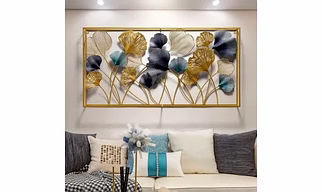 Big Framed Metal Wall Art – Modern 50×25 Inch Statement Piece for Living Room