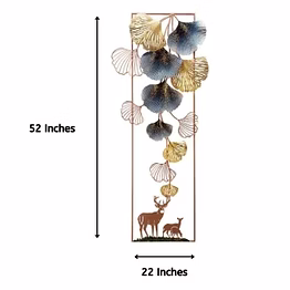amrit kalash vertical petals in frame metal wall art – 22 x 52 inch