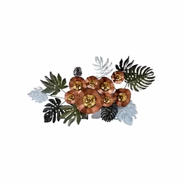 amrit kalash metal flowers wall art – 3d decorative elegance for living rooms