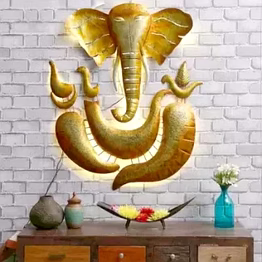 amrit kalash lord ganesha idol wall hanging / mounted | handcrafted decorative showpiece for home, living room,office decoration