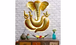 Lord Ganesha Idol Wall Hanging / Mounted | Handcrafted Decorative Showpiece For Home, Living room,Office Decoration