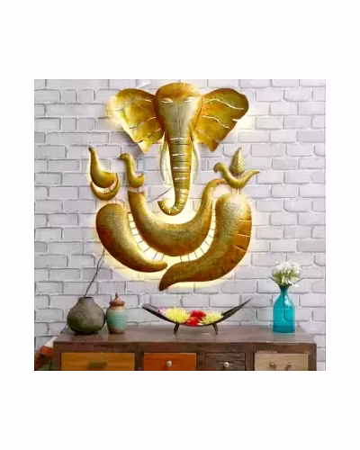 Lord Ganesha Idol Wall Hanging / Mounted | Handcrafted Decorative Showpiece For Home, Living room,Office Decoration-Amr1012
