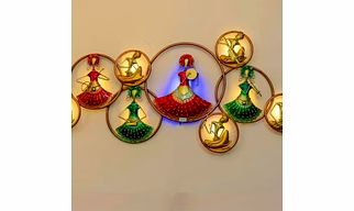 Dancing Girls Decorative Showpiece Decoration Metal Wall Hanging Art