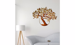 Cherry Tree Wall Hanging Decorative Showpiece (Brown)