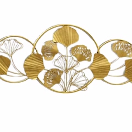 amrit kalash wrought iron golden flowers wall decor