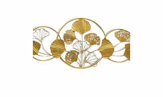 Wrought Iron Golden Flowers Wall Decor