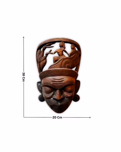 Kushmandi Ravan Sita Haran Wooden Mask-Amr1026
