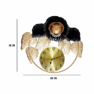 amrit kalash wrought iron brich time wall clock