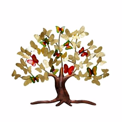 amrit kalash wrought iron butterfly tree wall decor