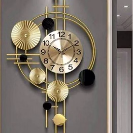 amrit kalash wrought iron clock with decorative golden plates