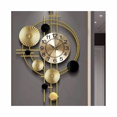 amrit kalash wrought iron clock with decorative golden plates