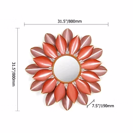 amrit kalash 3d lotus pattern metal decorative wall mirror – elegant and contemporary