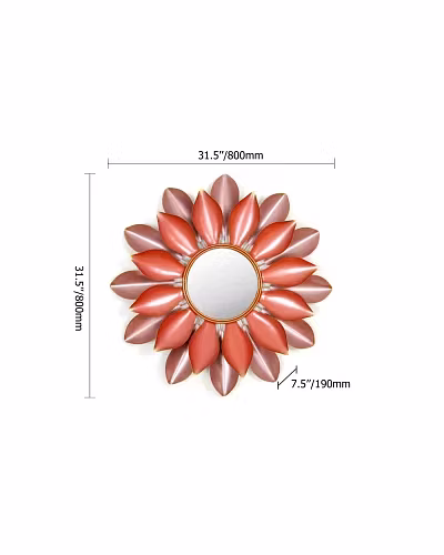 3D Lotus Pattern Metal Decorative Wall Mirror – Elegant and Contemporary-Amr1039